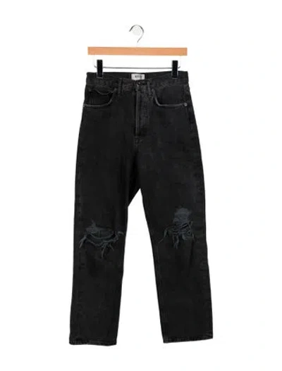 Pre-owned Agolde High-rise Straight Leg Jeans In Black