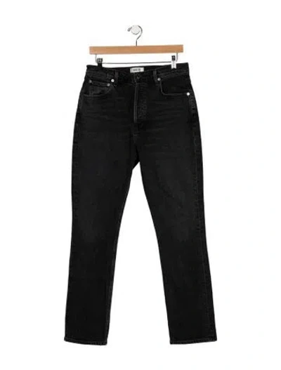 Pre-owned Agolde High-rise Straight Leg Jeans In Black