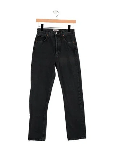 Pre-owned Agolde High-rise Straight Leg Jeans In Black