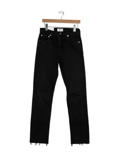 Pre-owned Agolde High-rise Straight Leg Jeans In Black
