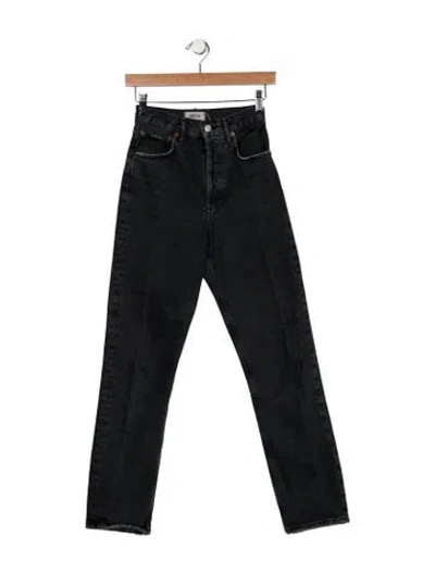 Pre-owned Agolde High-rise Straight Leg Jeans In Black