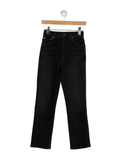 Pre-owned Agolde High-rise Straight Leg Jeans In Black