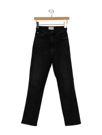 Pre-owned Agolde High-rise Straight Leg Jeans In Black