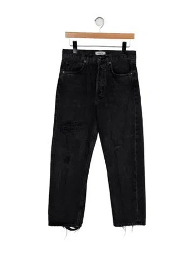 Pre-owned Agolde High-rise Straight Leg Jeans In Black