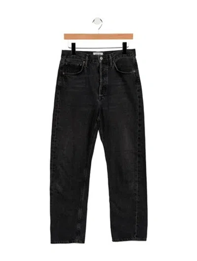 Pre-owned Agolde High-rise Straight Leg Jeans In Black