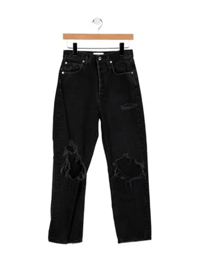 Pre-owned Agolde High-rise Straight Leg Jeans In Black