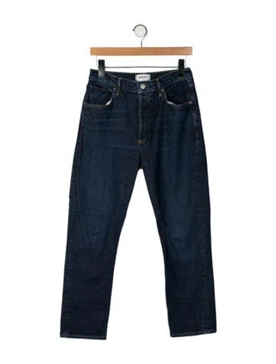 Pre-owned Agolde High-rise Straight Leg Jeans In Black