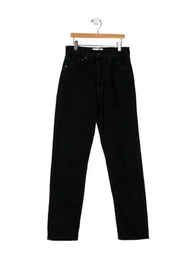 Pre-owned Agolde High-rise Straight Leg Jeans In Black