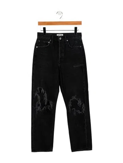 Pre-owned Agolde High-rise Straight Leg Jeans In Black