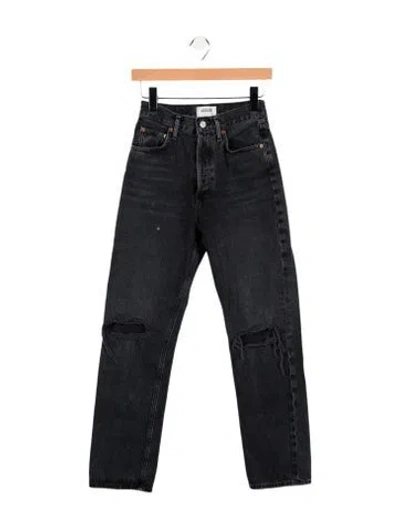 Pre-owned Agolde High-rise Straight Leg Jeans In Black