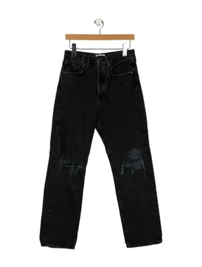 Pre-owned Agolde High-rise Straight Leg Jeans In Black