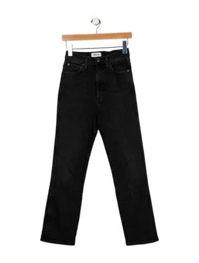 Pre-owned Agolde High-rise Straight Leg Jeans In Black