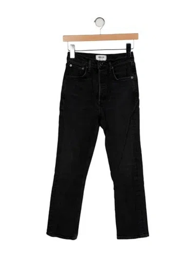 Pre-owned Agolde High-rise Straight Leg Jeans In Black