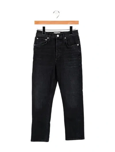 Pre-owned Agolde High-rise Straight Leg Jeans In Black