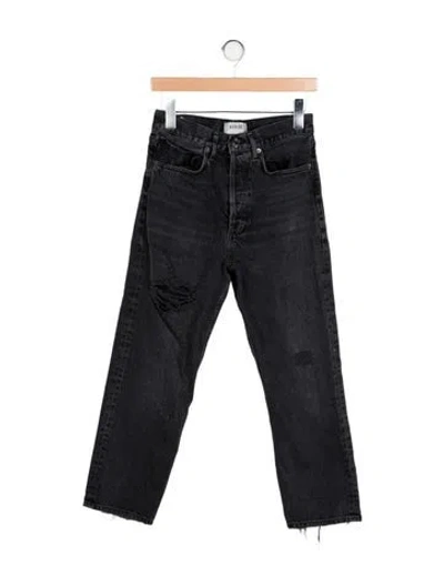 Pre-owned Agolde High-rise Straight Leg Jeans In Black