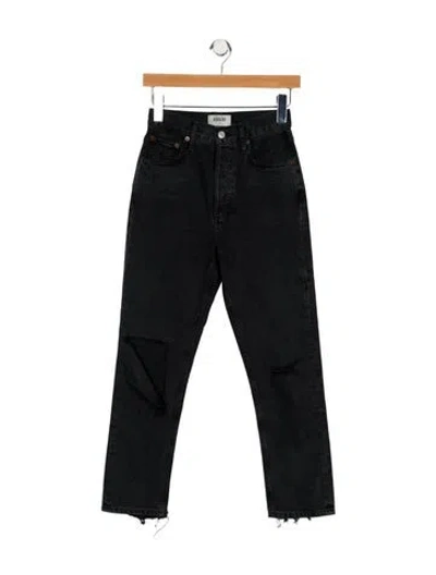 Pre-owned Agolde High-rise Straight Leg Jeans In Black