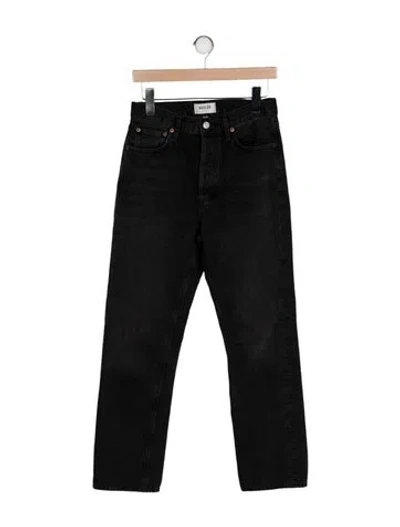 Pre-owned Agolde High-rise Straight Leg Jeans In Black