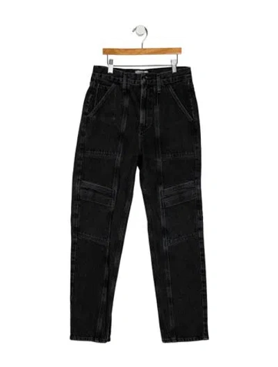 Pre-owned Agolde High-rise Straight Leg Jeans In Black