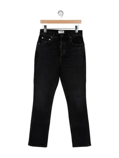 Pre-owned Agolde High-rise Straight Leg Jeans In Black