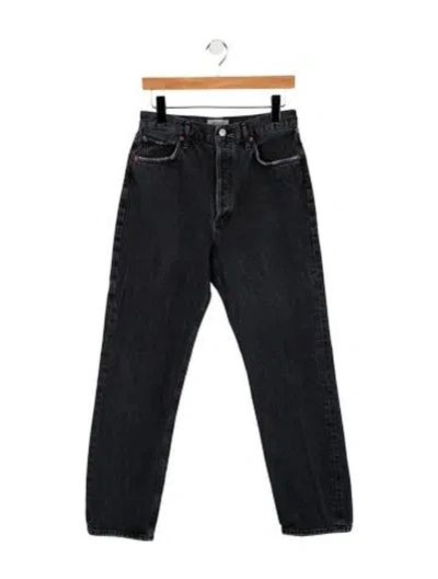 Pre-owned Agolde High-rise Straight Leg Jeans In Black