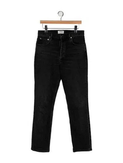 Pre-owned Agolde High-rise Straight Leg Jeans In Black