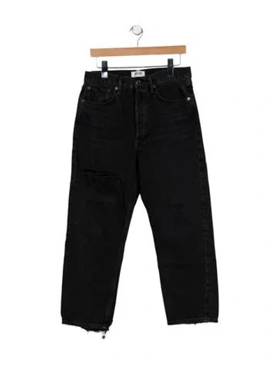 Pre-owned Agolde High-rise Straight Leg Jeans In Black