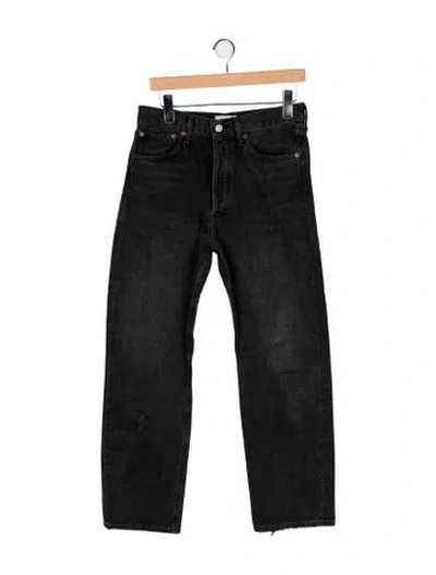 Pre-owned Agolde High-rise Straight Leg Jeans In Black