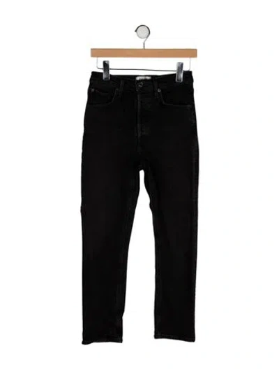 Pre-owned Agolde High-rise Straight Leg Jeans In Black