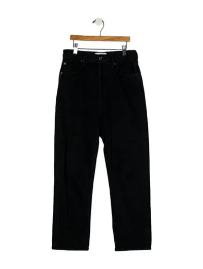 Pre-owned Agolde High-rise Straight Leg Jeans In Black
