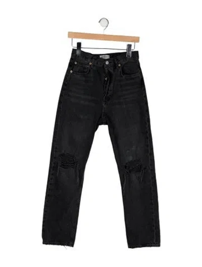 Pre-owned Agolde High-rise Straight Leg Jeans In Black