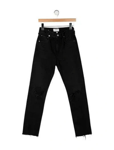 Pre-owned Agolde High-rise Straight Leg Jeans In Black