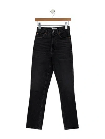 Pre-owned Agolde High-rise Straight Leg Jeans In Black