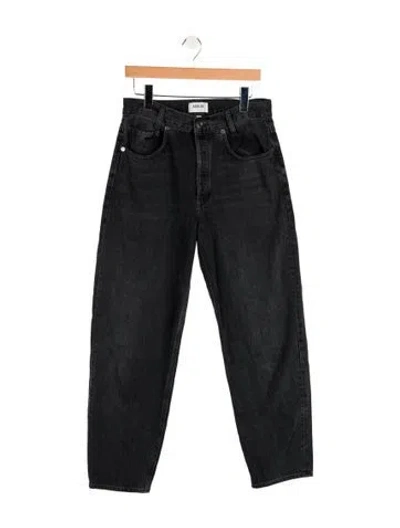 Pre-owned Agolde High-rise Straight Leg Jeans In Black