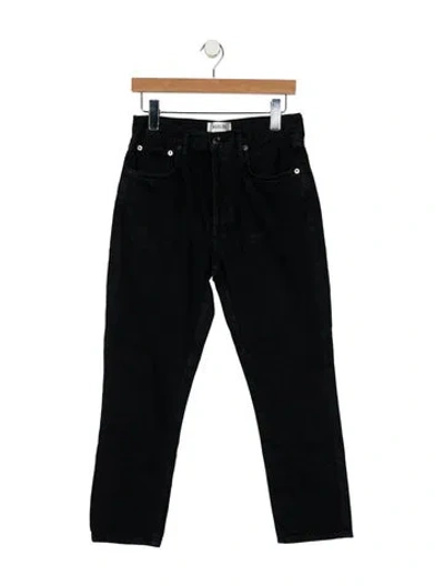 Pre-owned Agolde High-rise Straight Leg Jeans In Black