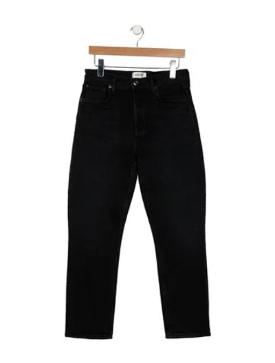 Pre-owned Agolde High-rise Straight Leg Jeans In Black