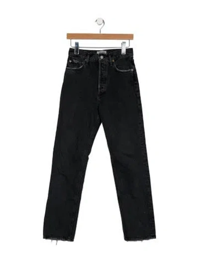 Pre-owned Agolde High-rise Straight Leg Jeans In Black
