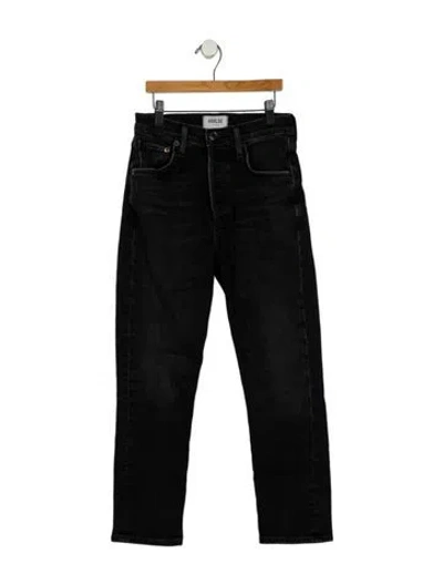 Pre-owned Agolde High-rise Straight Leg Jeans In Black