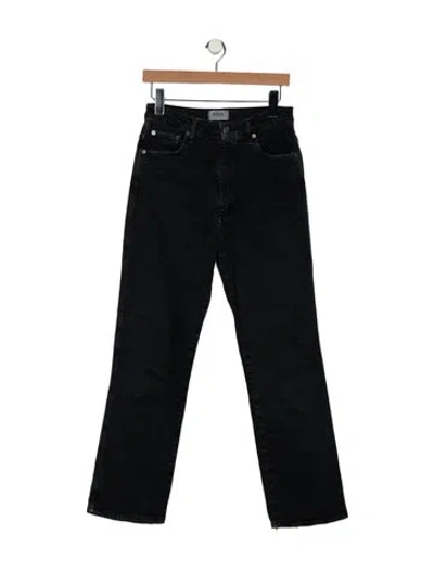 Pre-owned Agolde High-rise Straight Leg Jeans In Black