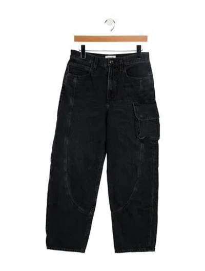 Pre-owned Agolde High-rise Straight Leg Jeans In Black