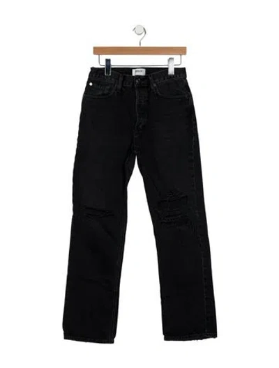 Pre-owned Agolde High-rise Straight Leg Jeans In Black