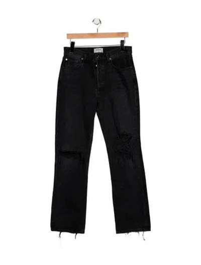 Pre-owned Agolde High-rise Straight Leg Jeans In Black