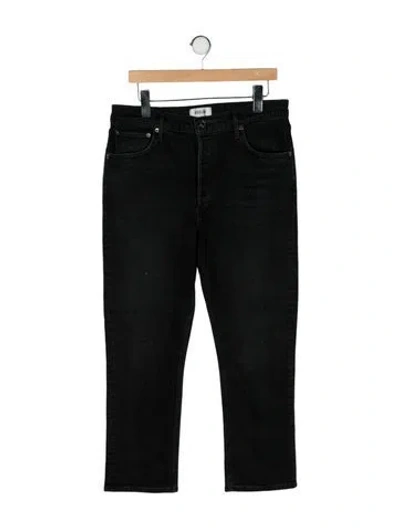 Pre-owned Agolde High-rise Straight Leg Jeans In Black