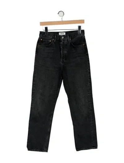 Pre-owned Agolde High-rise Straight Leg Jeans In Black