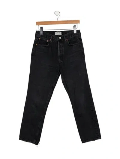 Pre-owned Agolde High-rise Straight Leg Jeans In Black