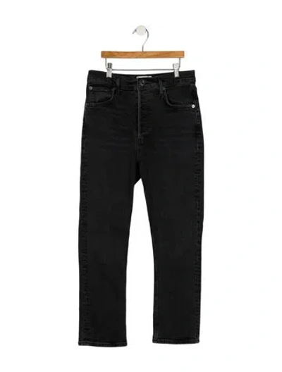 Pre-owned Agolde High-rise Straight Leg Jeans In Black