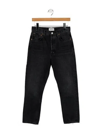 Pre-owned Agolde High-rise Straight Leg Jeans In Black