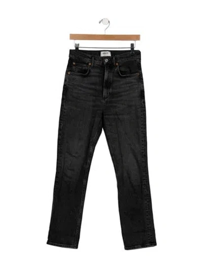 Pre-owned Agolde High-rise Straight Leg Jeans In Black