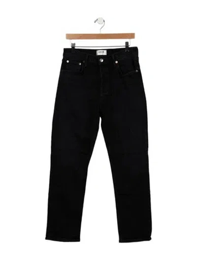 Pre-owned Agolde High-rise Straight Leg Jeans In Black