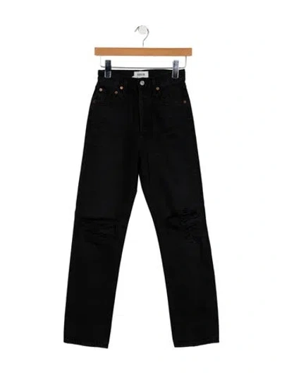 Pre-owned Agolde High-rise Straight Leg Jeans In Black