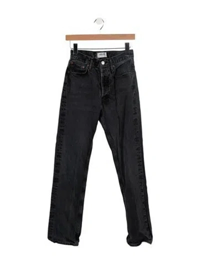 Pre-owned Agolde High-rise Straight Leg Jeans In Black